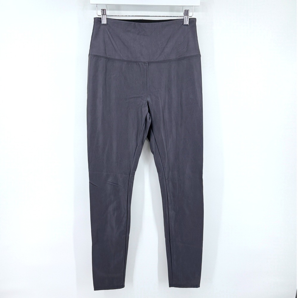 Lysse Leggings Faux Leather High Rise M Charcoal Gray Women Vegan Slimming Moto